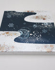 金銀砂子細工 冬 雪輪 紺 アートパネル S/L