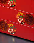 (受注生産品)秀衡塗 重箱 花丸 5.5寸
