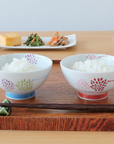 波佐見焼 夫婦茶碗 菊ぽんぽん 飯碗