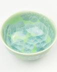 京焼 花結晶 夫婦茶碗 セット 緑/ピンク