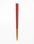 草木染の箸 真鍮箸置付 ペアギフトセット 青x赤