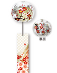 会津・喜多方 手描き蒔絵風鈴 金銀梅/桜富士