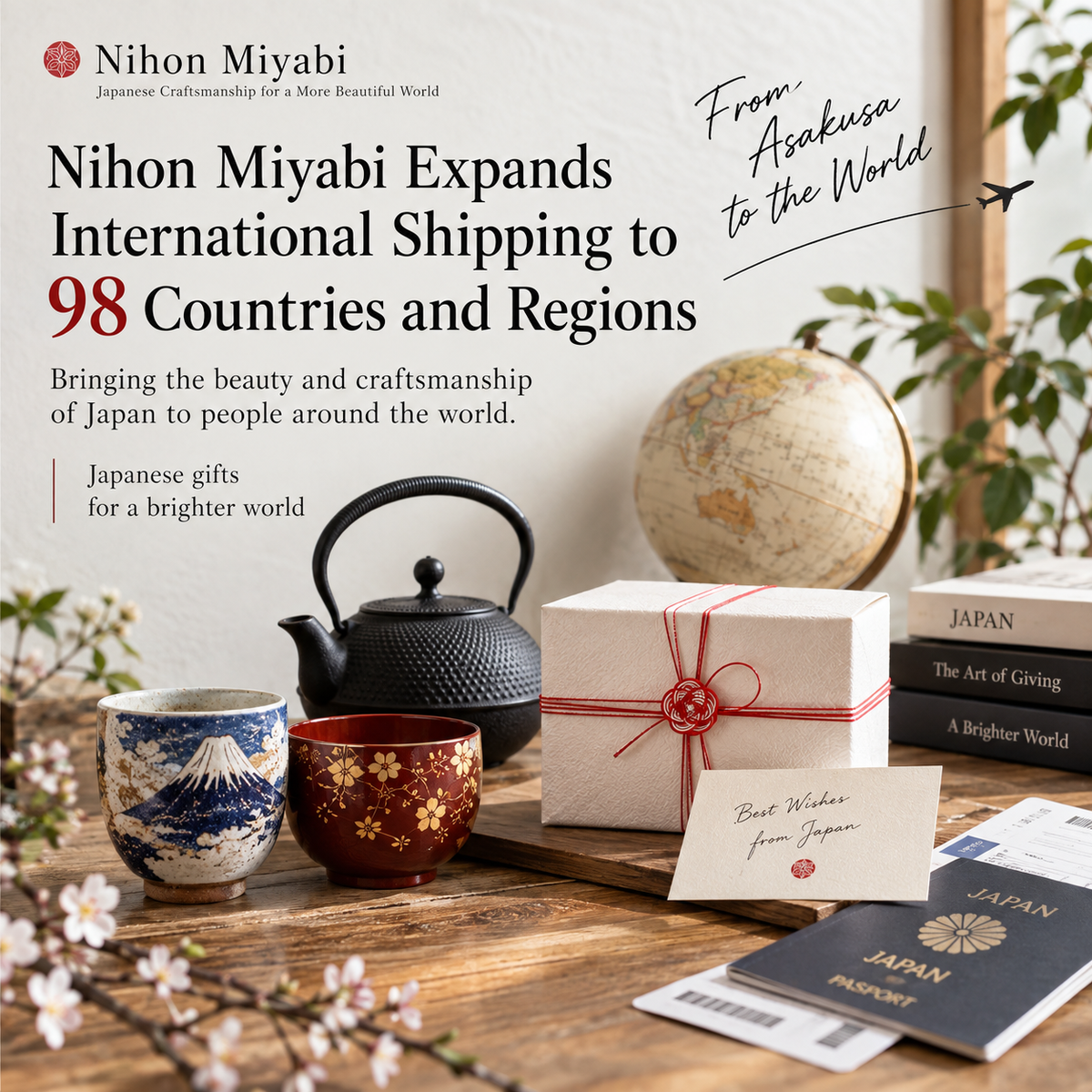 Nihon Miyabi、海外配送地域を拡大。世界98カ国・地域へ発送可能に