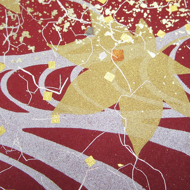 金銀砂子細工 秋 竜田川 辰砂 アートパネル S/L