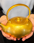 （特別限定モデル）山形鋳物 菊地保寿堂 WAZUQU(ワズク）金箔鉄急須 ふくS  600ml