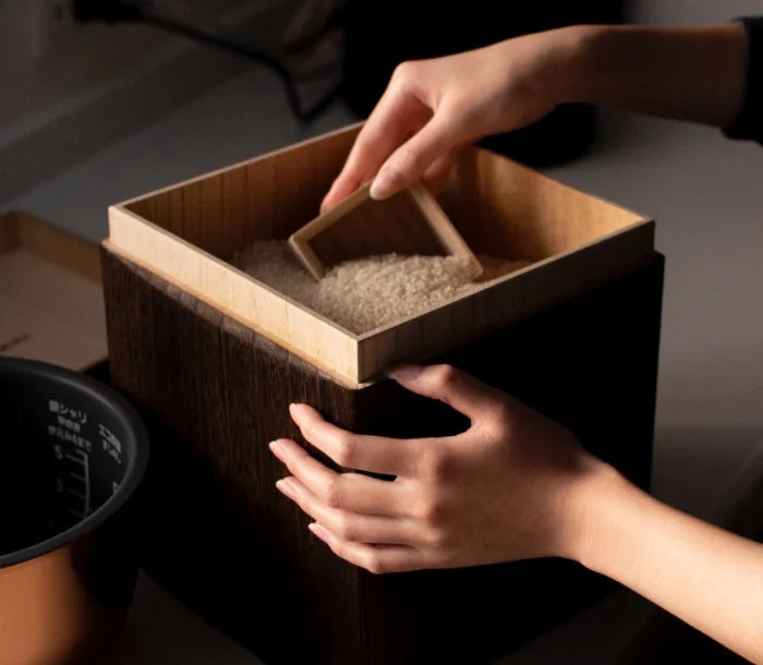 【受注生産】RICE STOCKER 米びつ ライスストッカー 焼桐