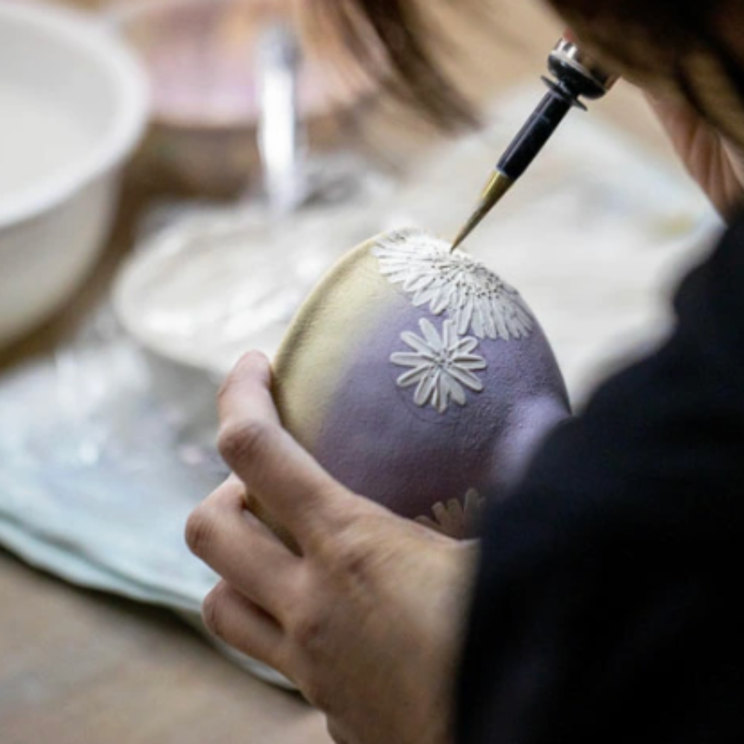【10ヶ月待ち】瀬戸焼 工房ゆずりは 抹茶碗 色彩花