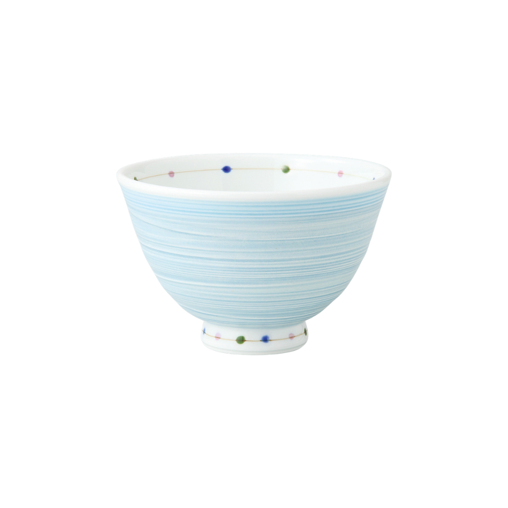 波佐見焼 夫婦茶碗カラードット ピンク・青