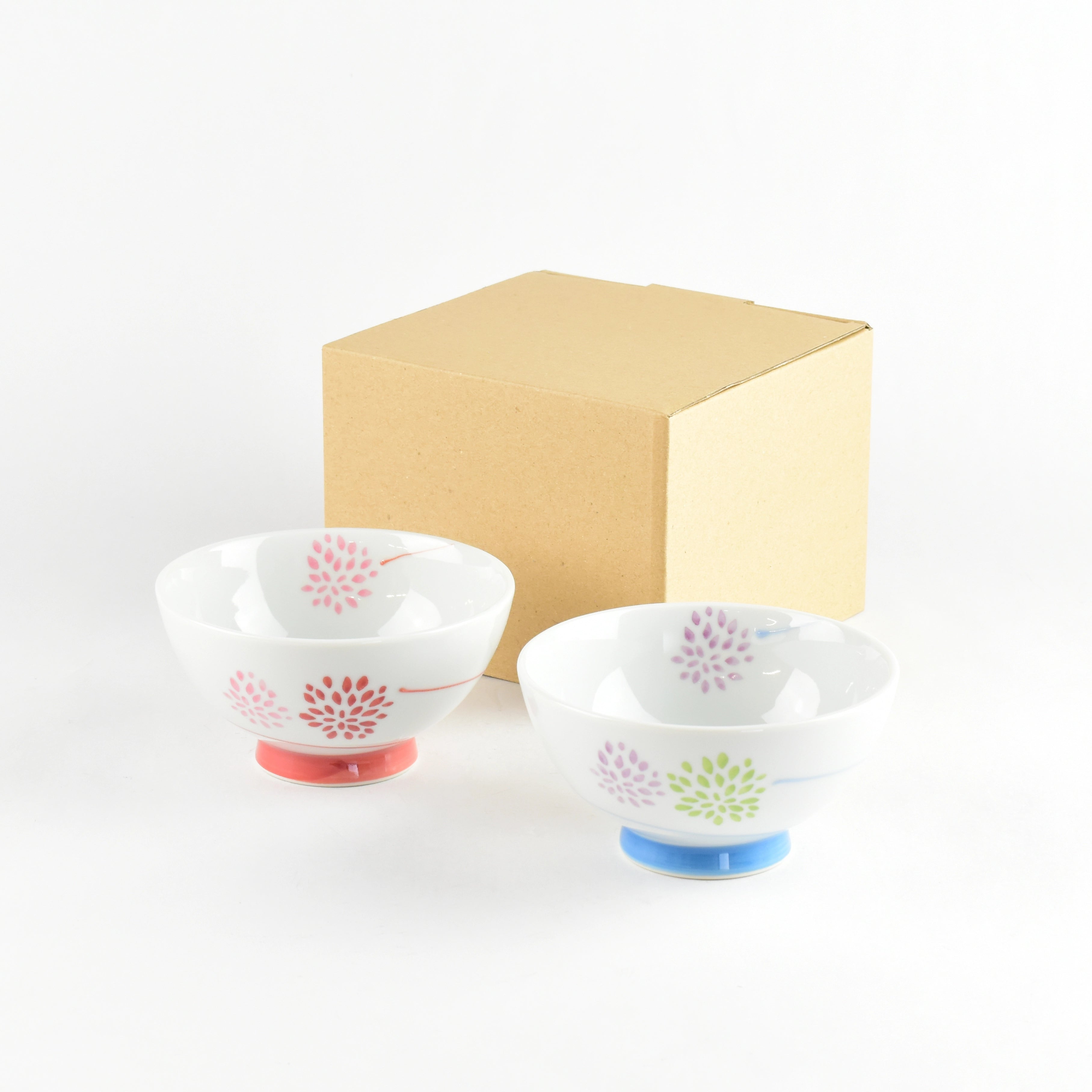 波佐見焼 夫婦茶碗　菊ぽんぽん 飯碗