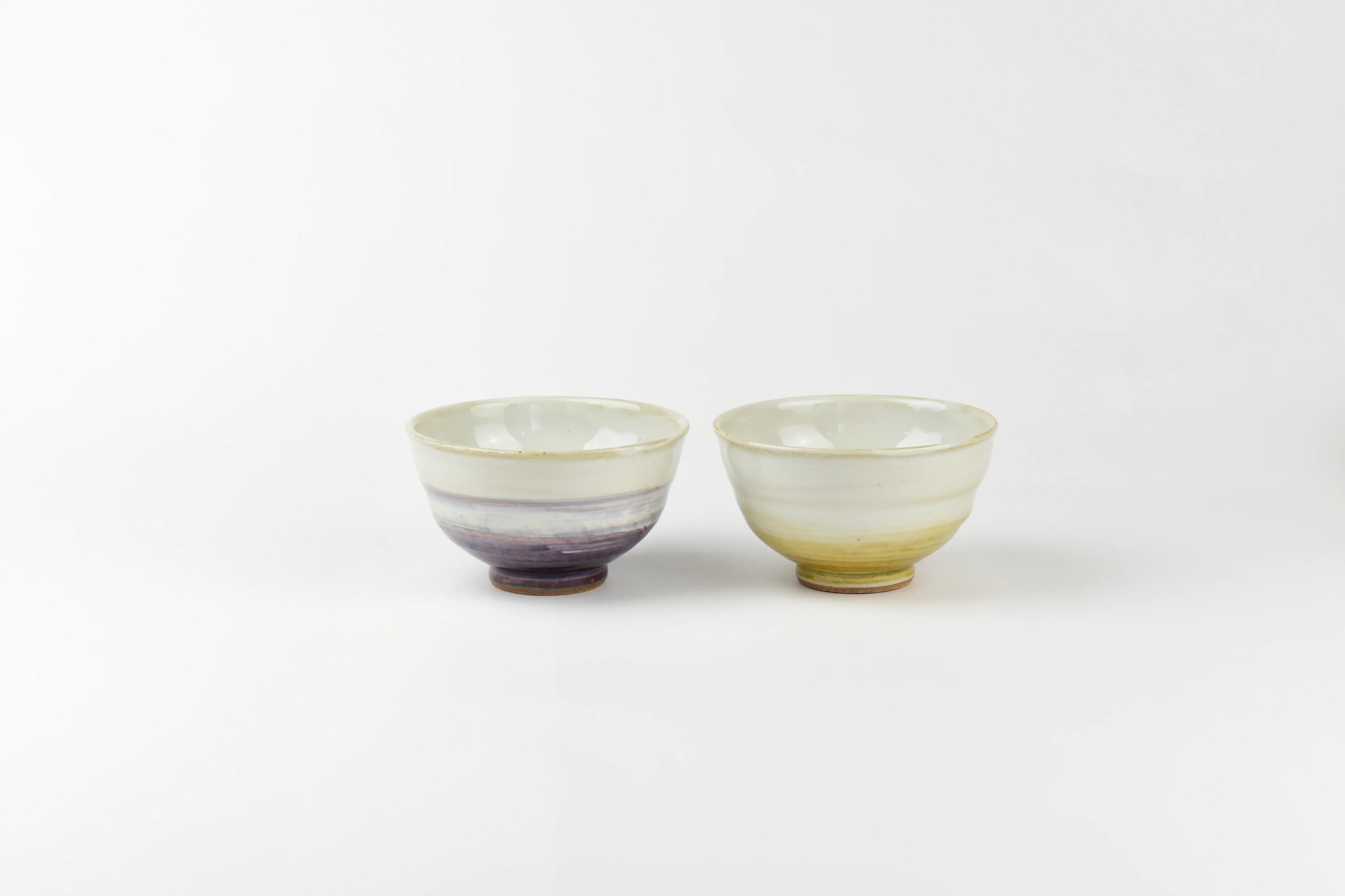 （生産終了）波佐見焼 裾濃 夫婦茶碗 藤色/さび