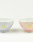 波佐見焼 一珍花霞 夫婦茶碗 ピンク/ライラック