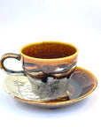 美濃焼  線刻 コーヒーカップ＆ソーサーセット