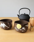 波佐見焼  絵付け抹茶碗 凛然 さくら富士・月うさぎ