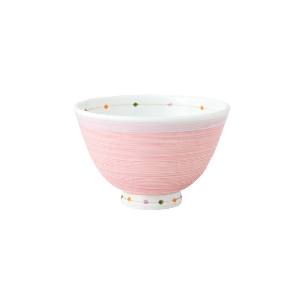 波佐見焼 夫婦茶碗カラードット ピンク・青