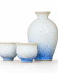 京焼 清水焼 お預け酒器セット 花結晶（白地青）