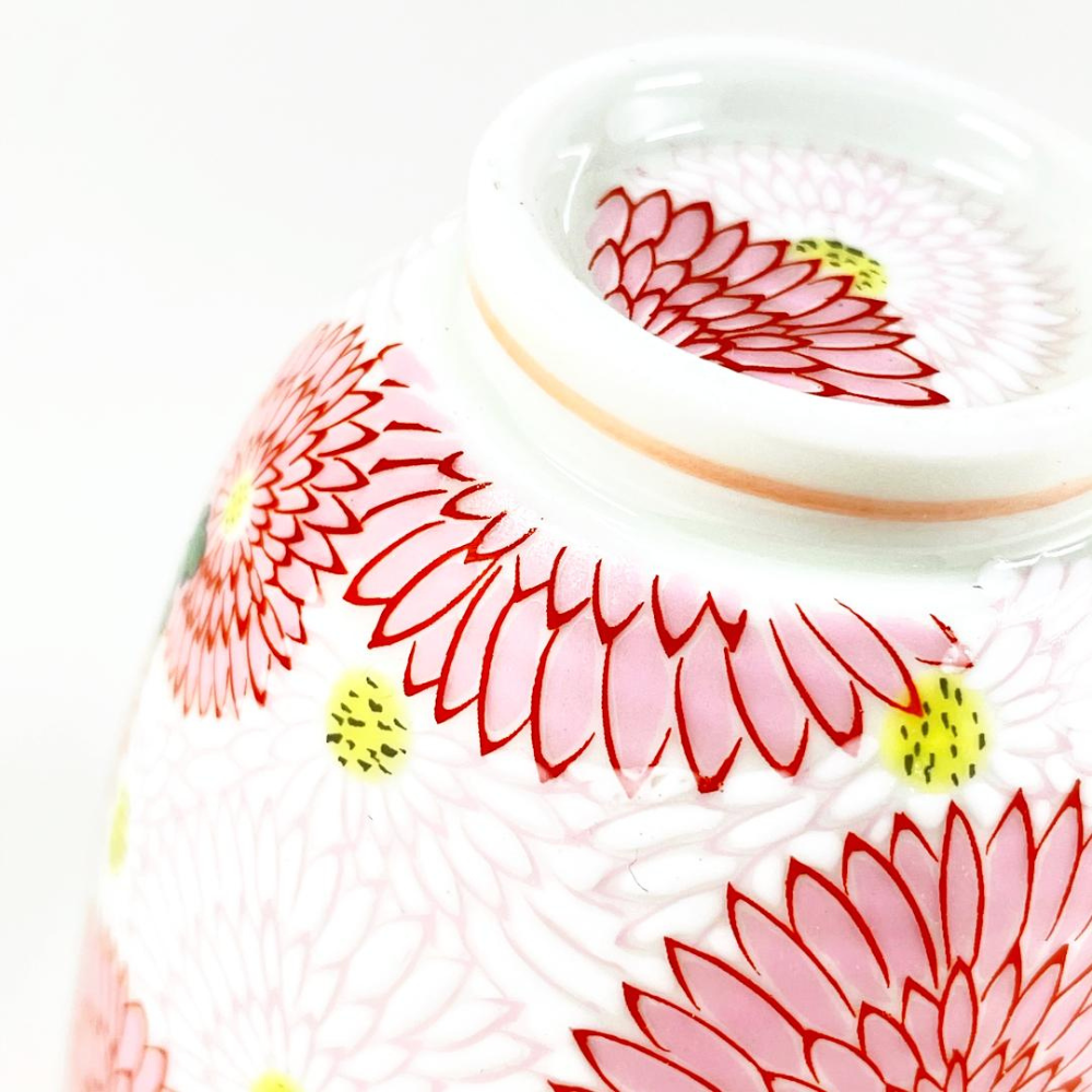 有田焼 錦菊花尽くし軽々高茶碗と湯呑み