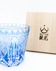 切子グラス 玉矢来と菊籠目天開ロックグラス