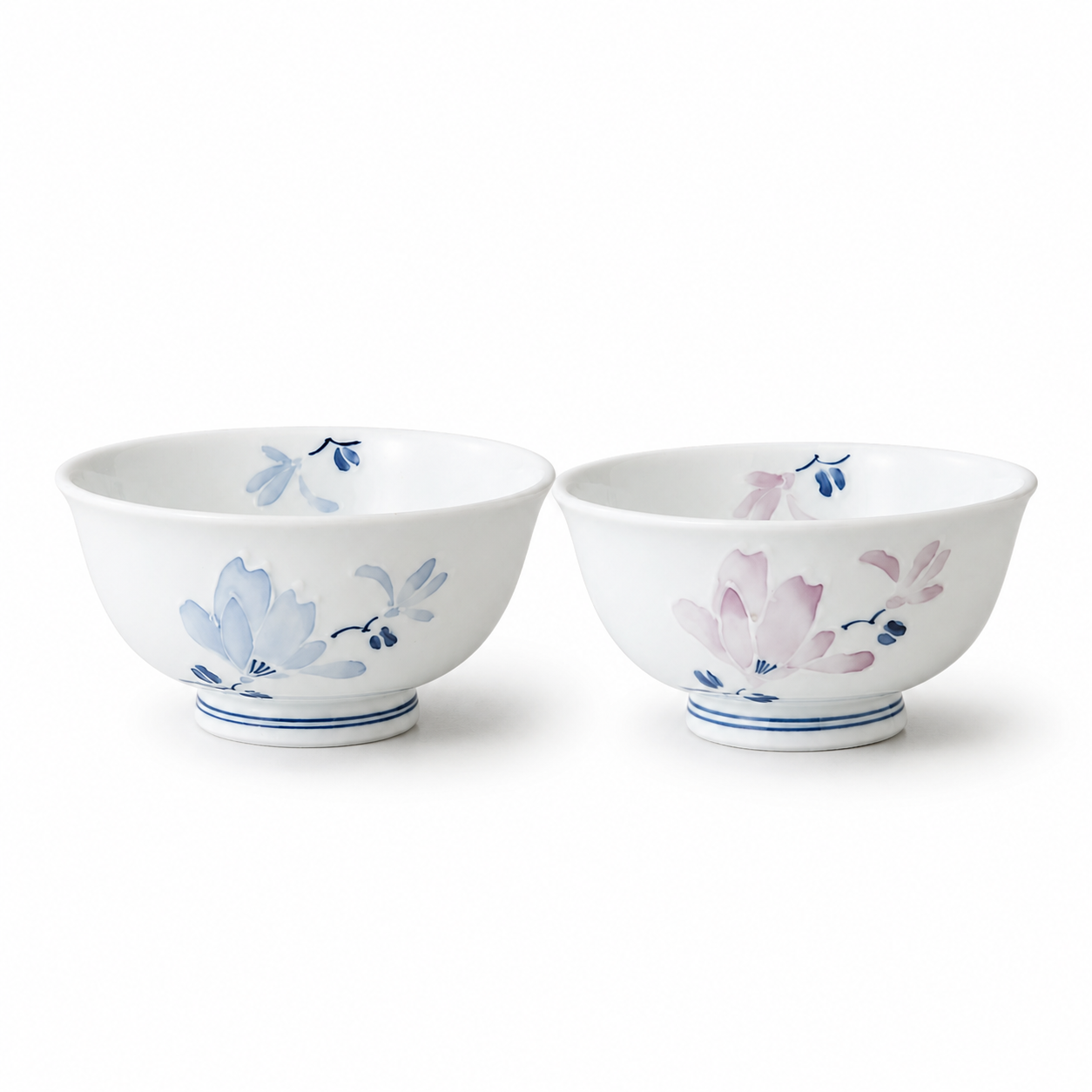 波佐見焼 夫婦茶碗 辻が花 軽量飯碗