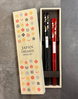 若狭塗り夫婦箸 梅と兎 小紋桐箱 (限定2セット)
