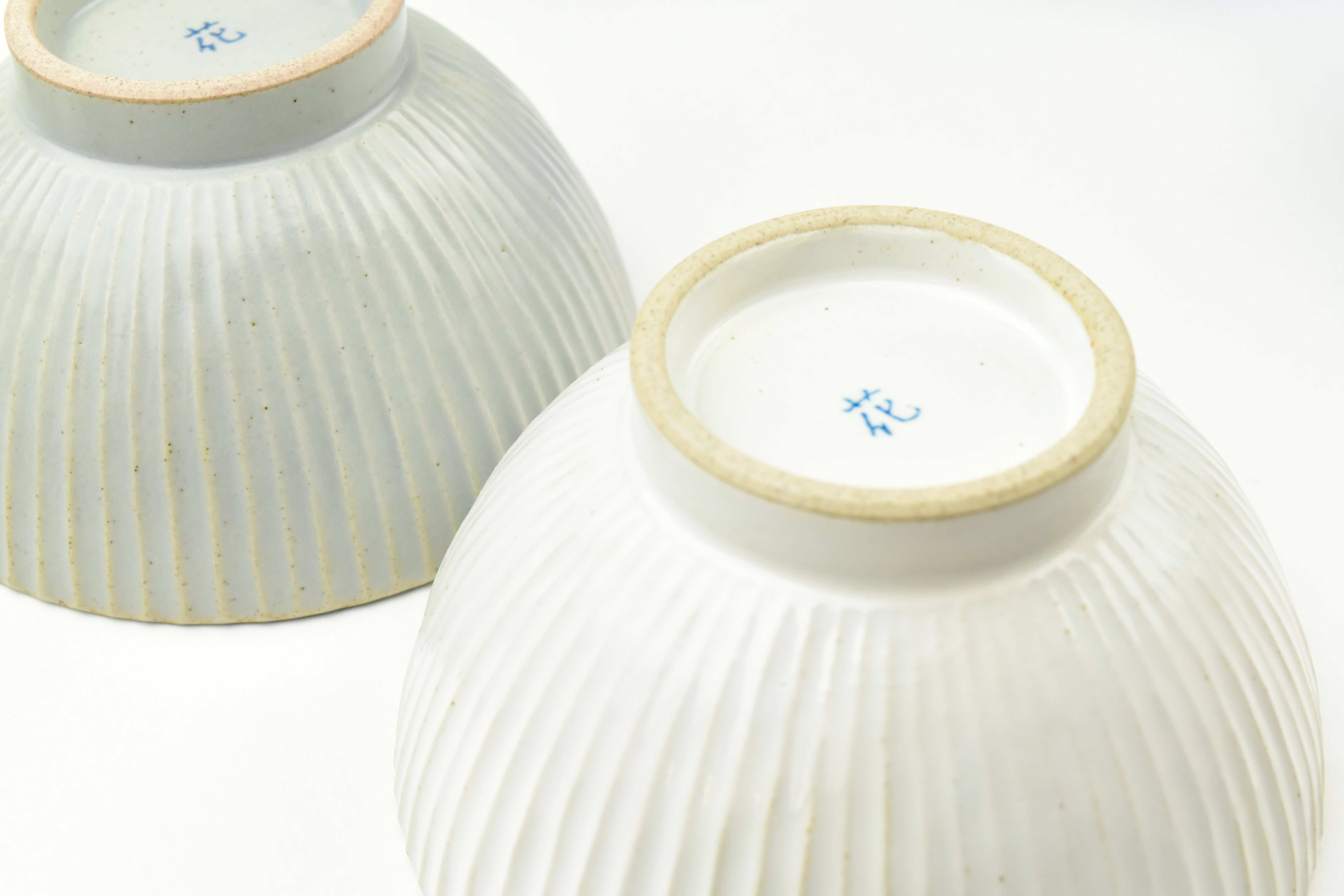 波佐見焼 しのぎ 夫婦茶碗 粉引/灰釉