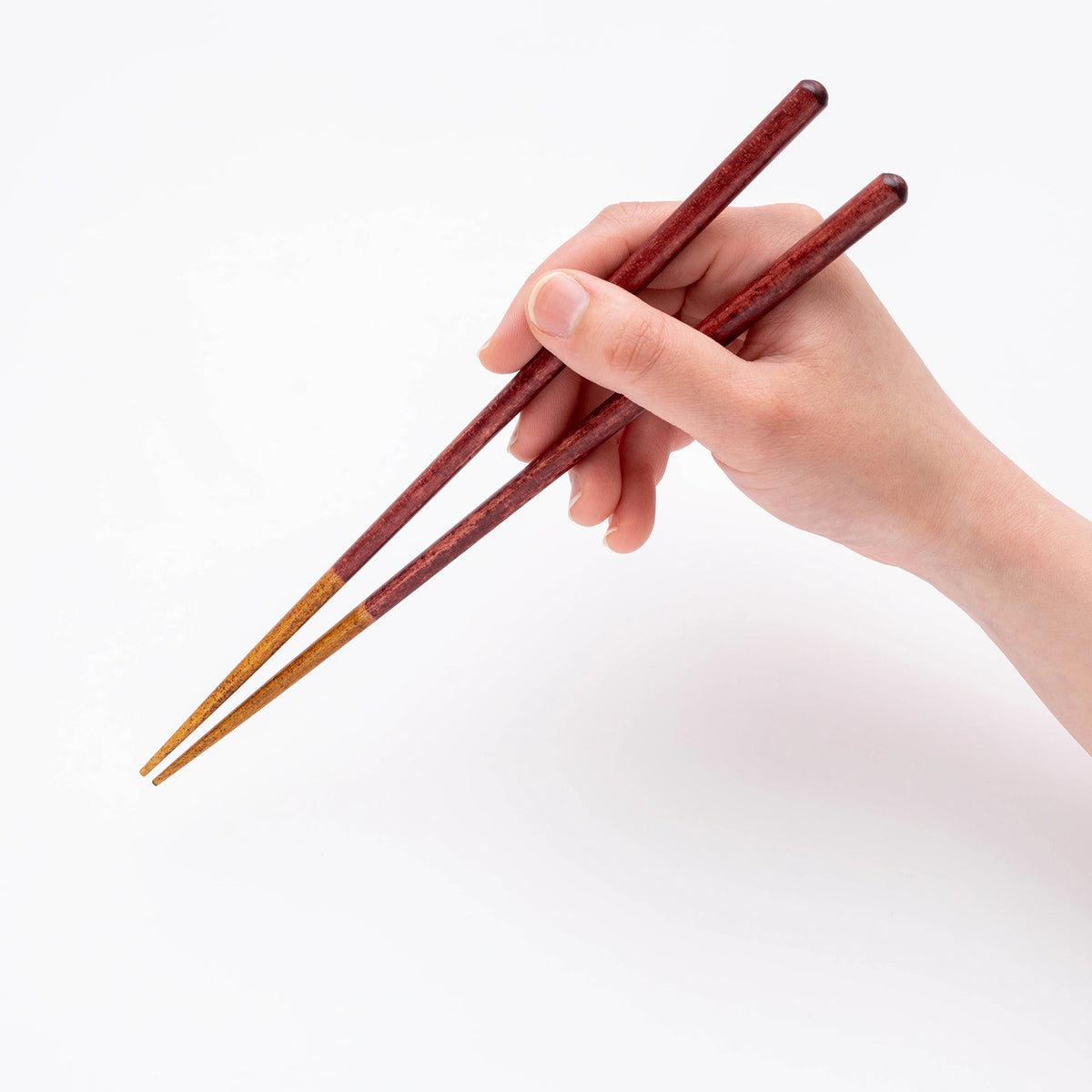 草木染の箸 真鍮箸置付 ペアギフトセット 青x赤