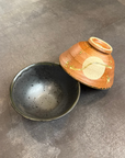 波佐見焼  夫婦茶碗 月映え　焼締/黒焼締