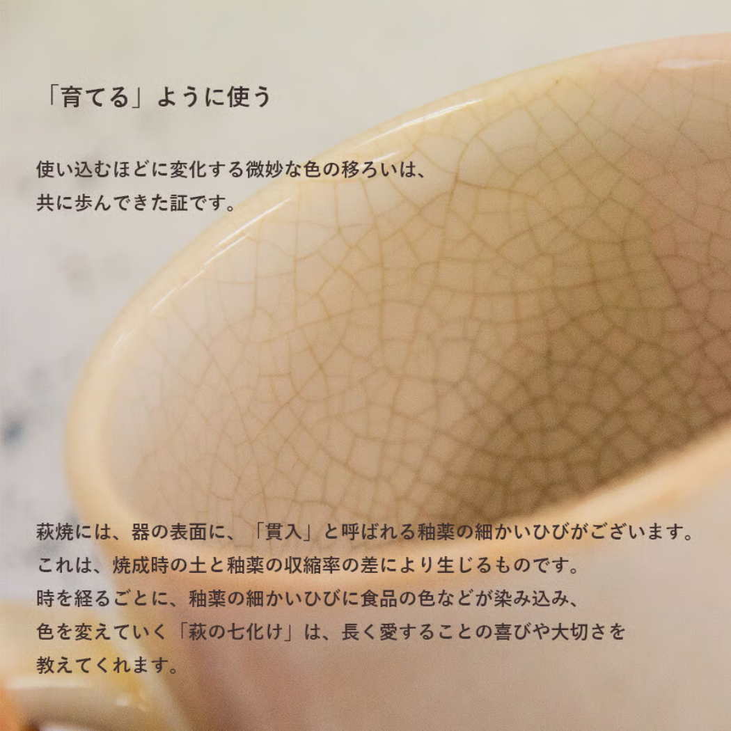 萩焼 お祝い夫婦茶碗　二彩 （化粧箱）
