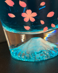 江戸硝子 冷感 桜舞富士山 ロックグラス