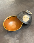 波佐見焼  夫婦茶碗 月映え　焼締/黒焼締