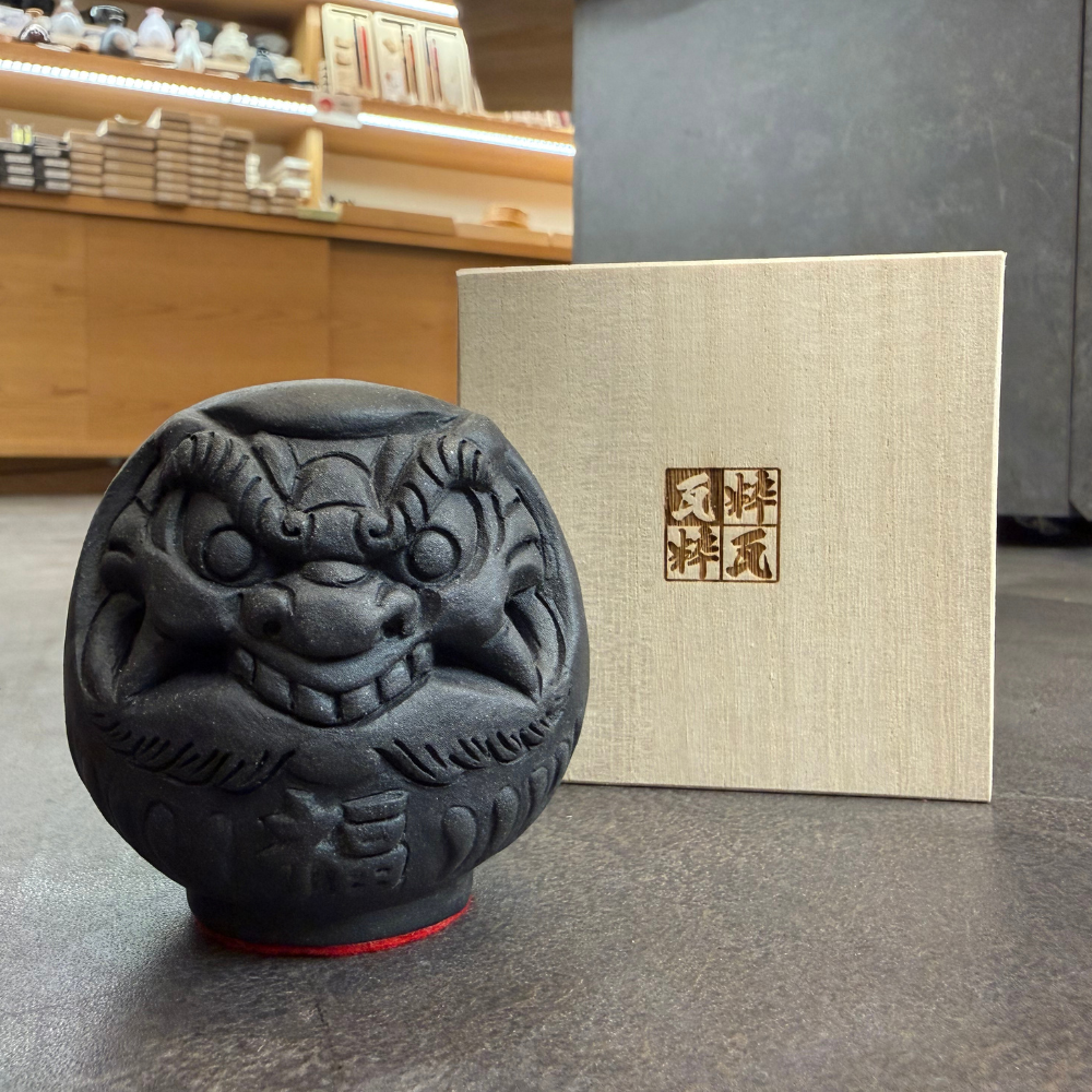 遠州瓦 開運 鬼瓦達磨 笑/福
