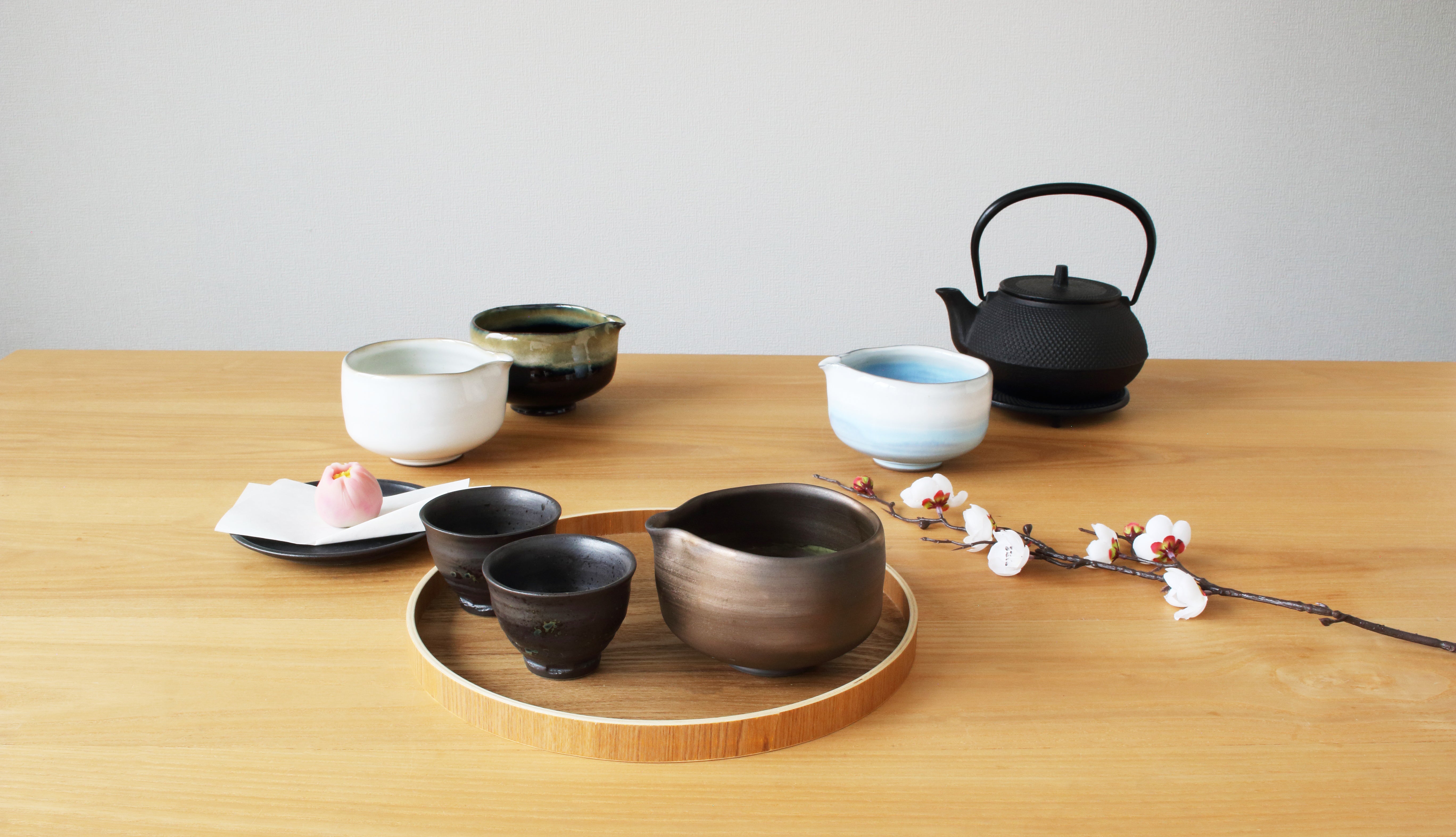 波佐見焼  片口抹茶碗3点セット