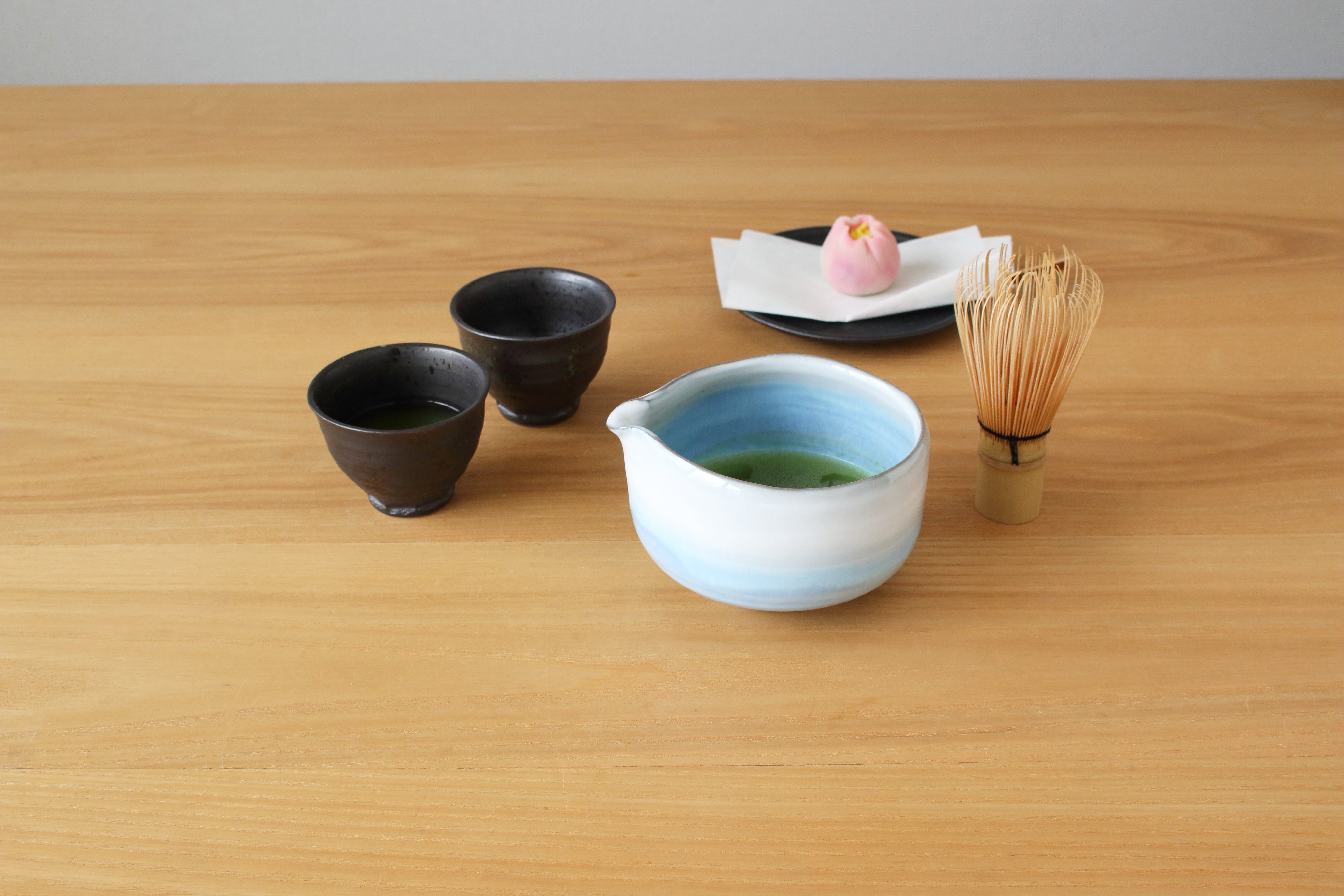 波佐見焼  片口抹茶碗3点セット