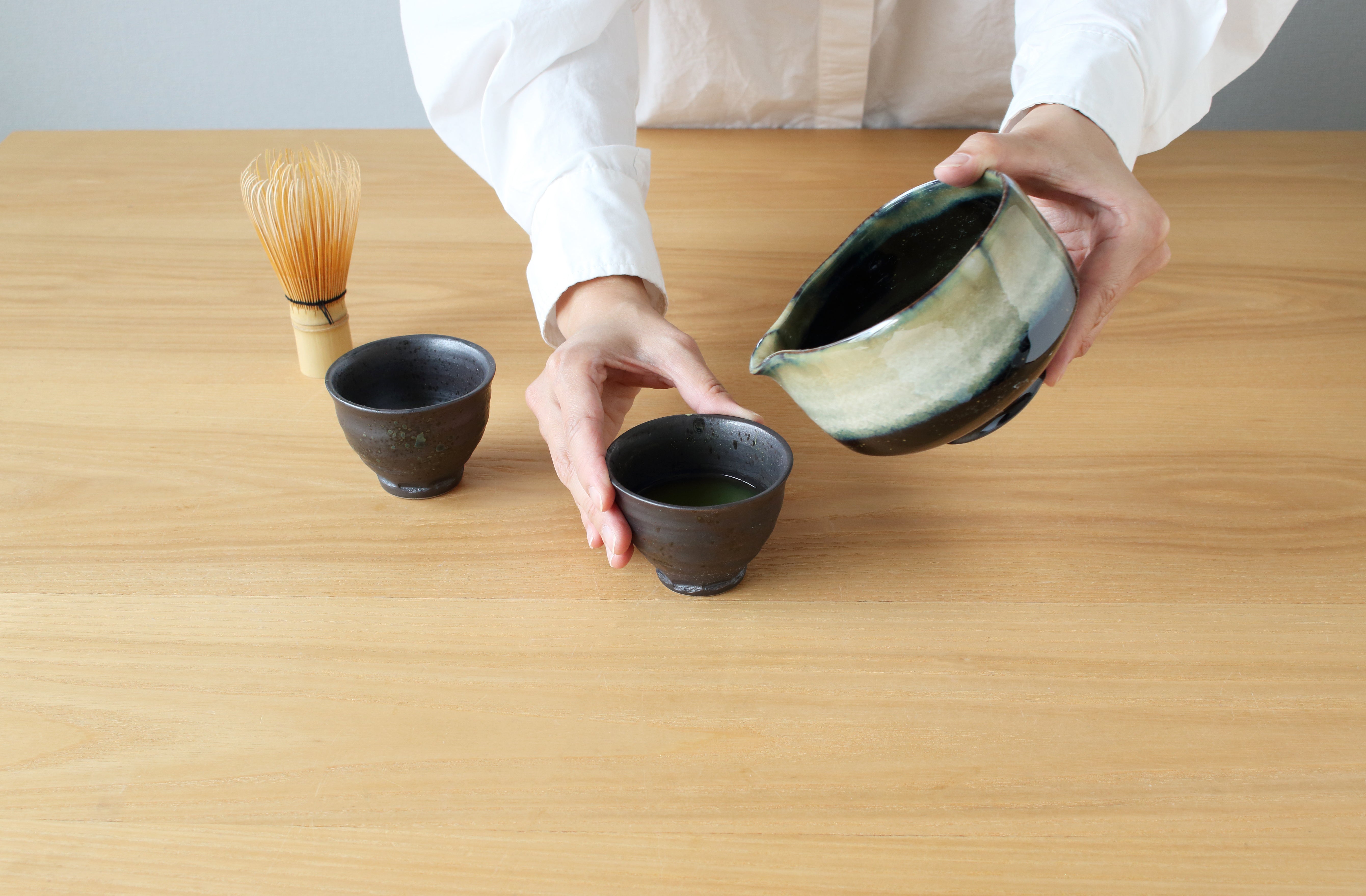 波佐見焼  片口抹茶碗3点セット