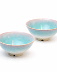 萩焼 お祝い夫婦茶碗セット（ミント&ピンク）　木箱付き