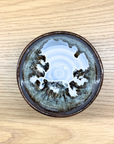 美濃焼 抹茶碗3点セット 黒土錦糸流紋線