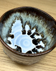 美濃焼 抹茶碗3点セット 黒土錦糸流紋線