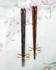 夫婦箸 前途洋々 夫婦セット（けずり箸黒赤）台紙ver. 桐箱入り 兵左衛門
