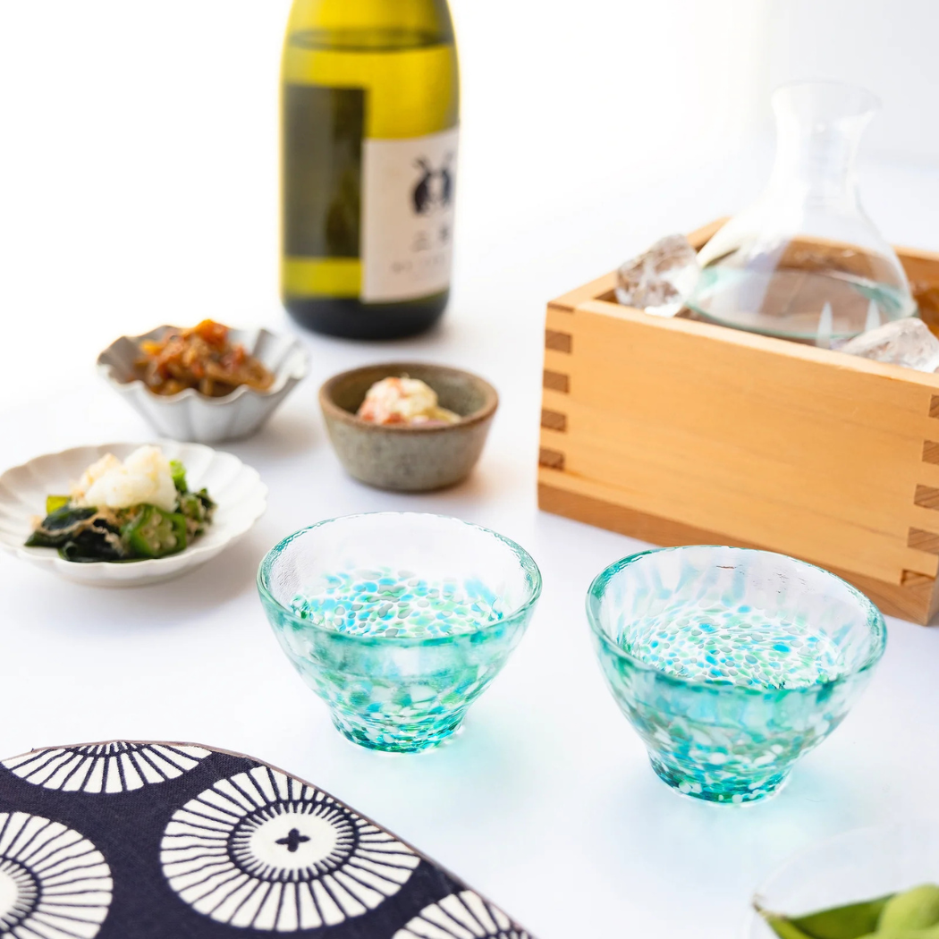 （販売終了）津軽びいどろ 酒器 みずばしょう酒器セット