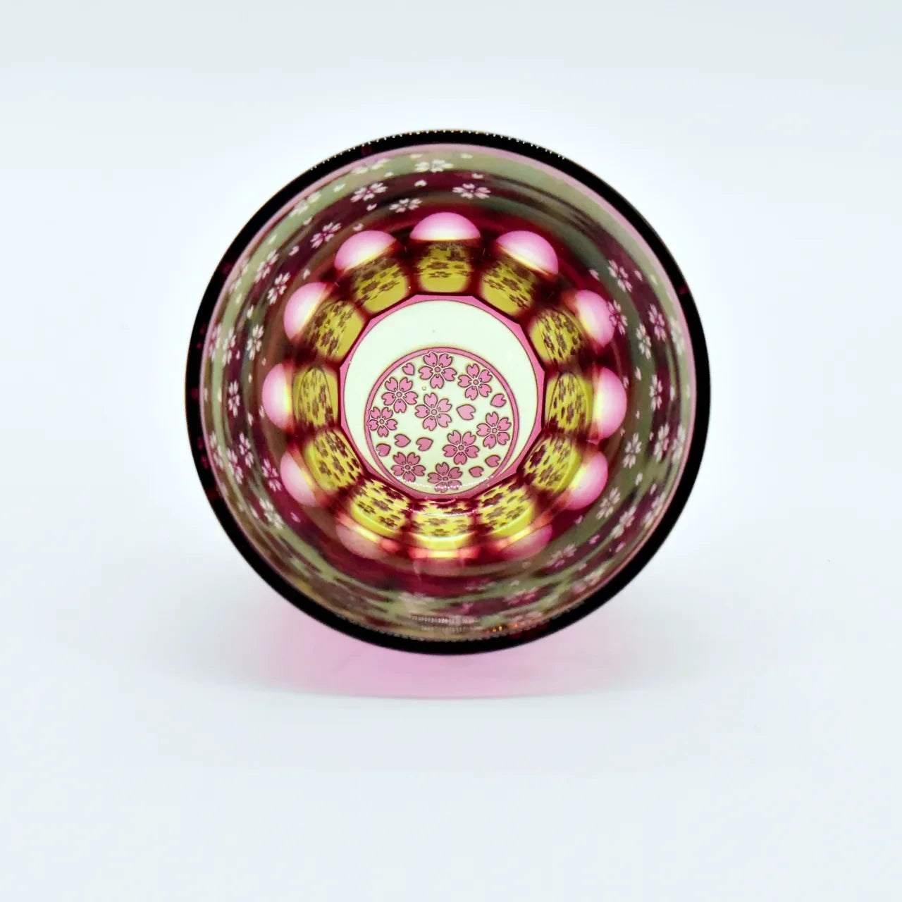 江戸切子  砂切子 月夜桜