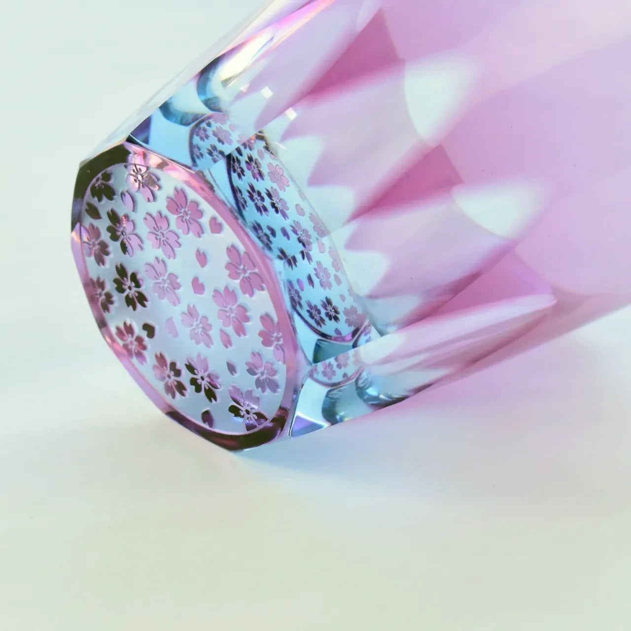 江戸切子 砂切子 サクラサク Lサイズ