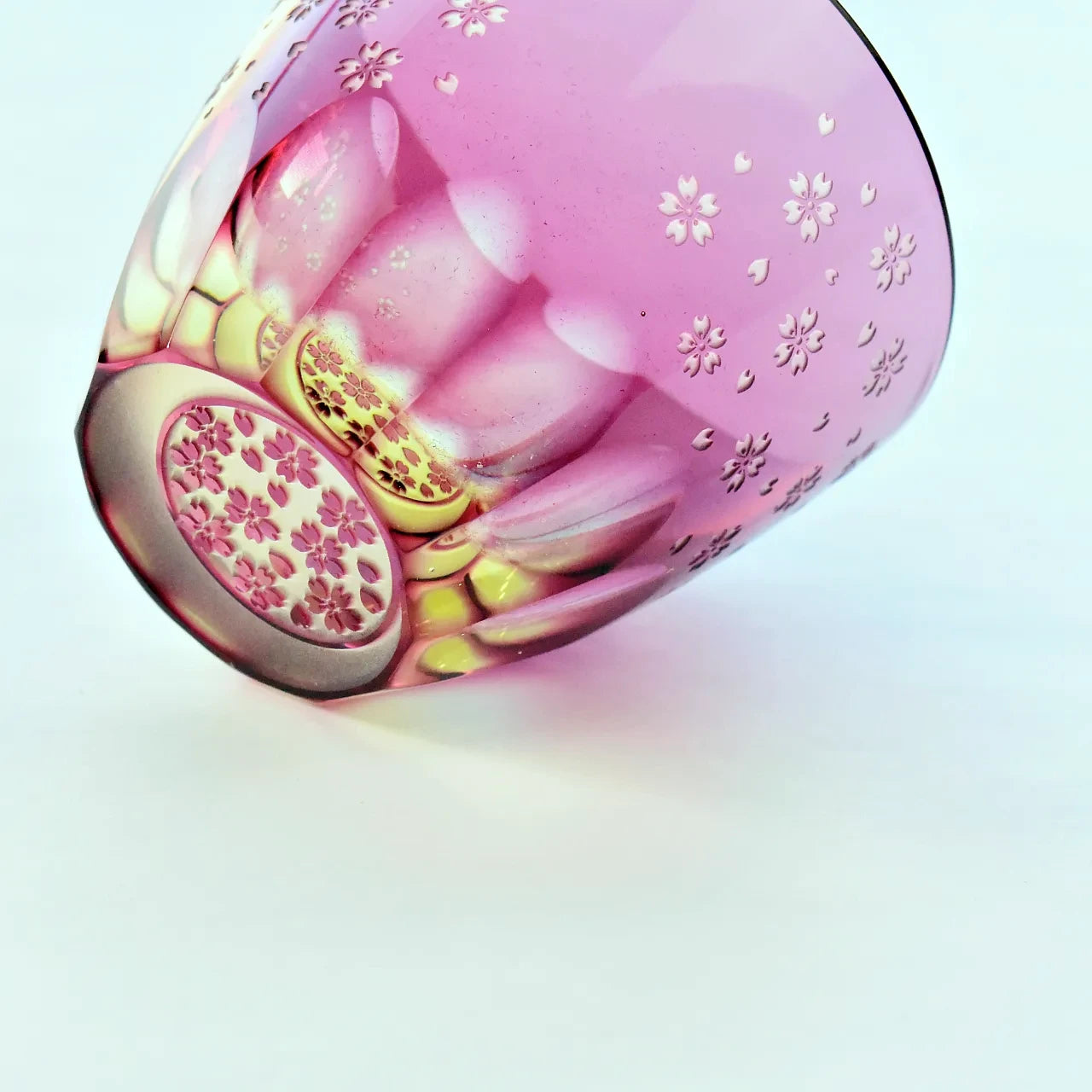 江戸切子  砂切子 月夜桜